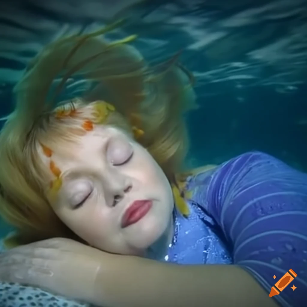 Cindy brady sleeping underwater on Craiyon