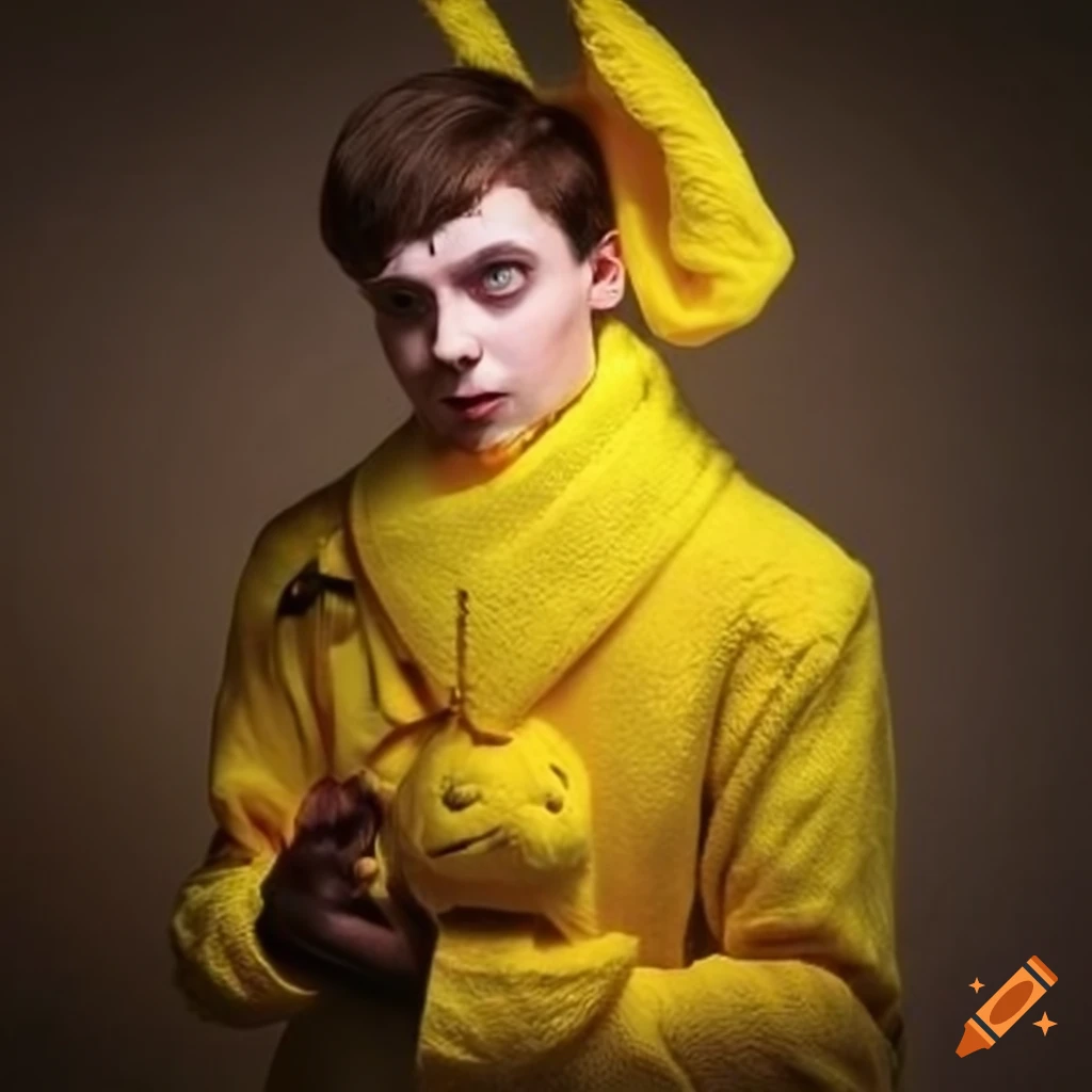 Man in yellow rabbit costume on Craiyon