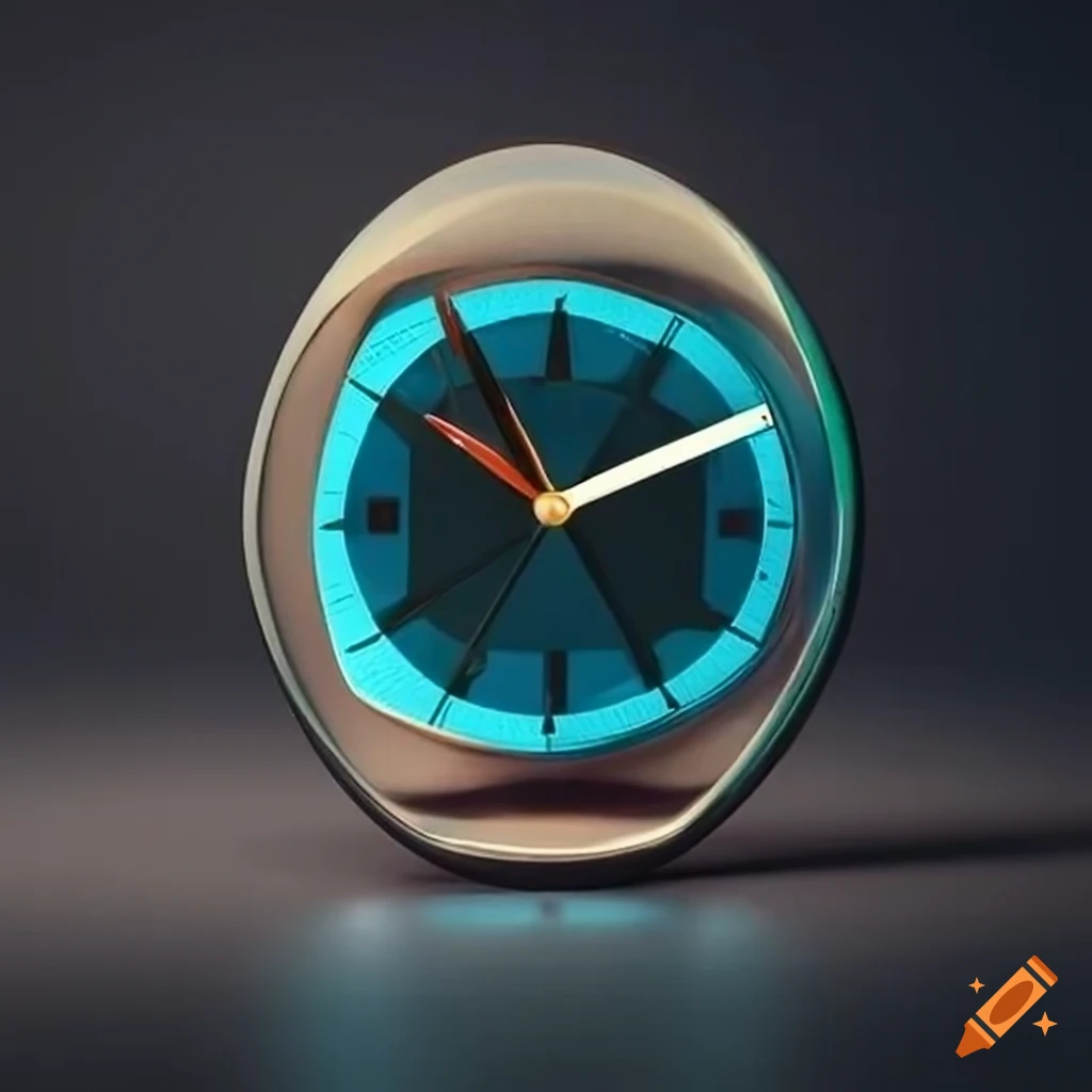 Futuristic triangle desk clock on Craiyon