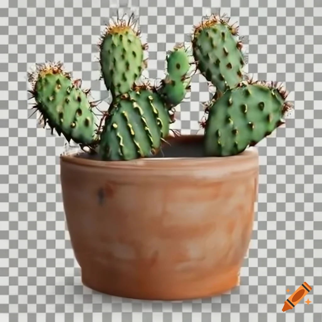 Opuntia cactus in a terracotta pot