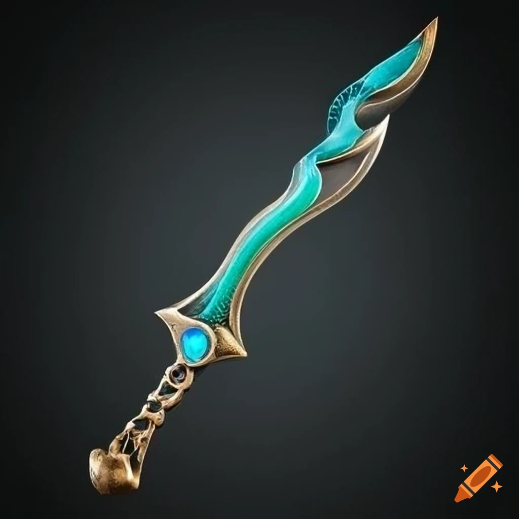 Fantasy sword with magical curves on Craiyon