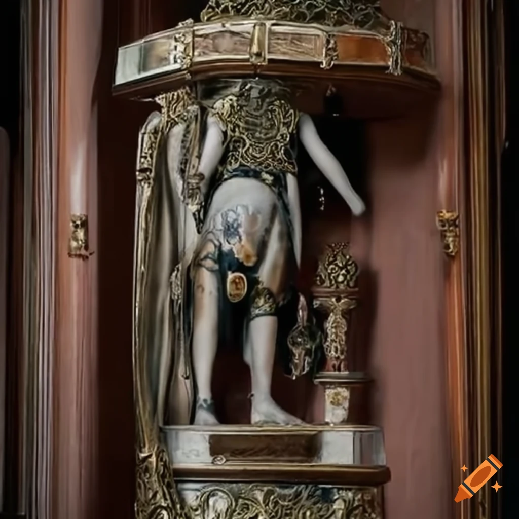 Intricate ornamental philosophy dispenser in a fantasy setting