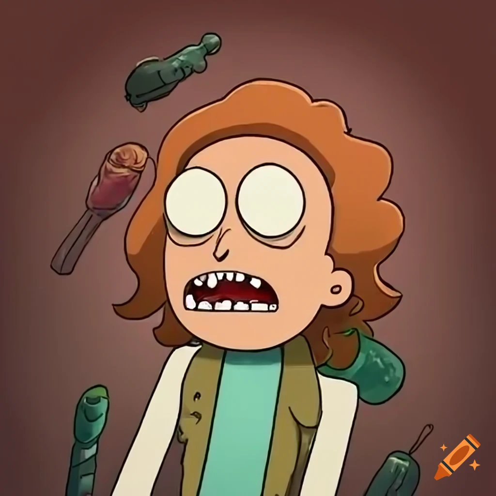 Rick and Morty family having a barbecue