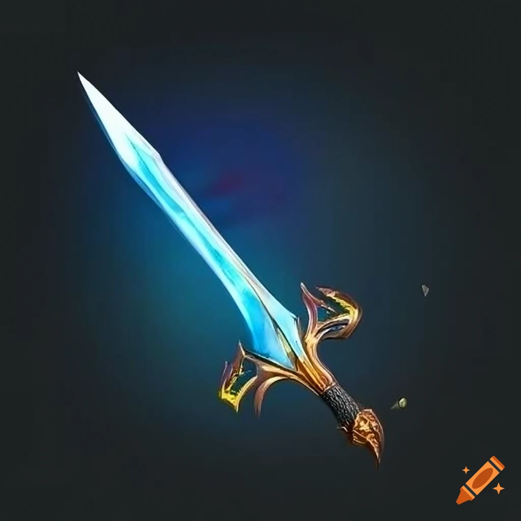 Fantasy sword with a magical curve on Craiyon