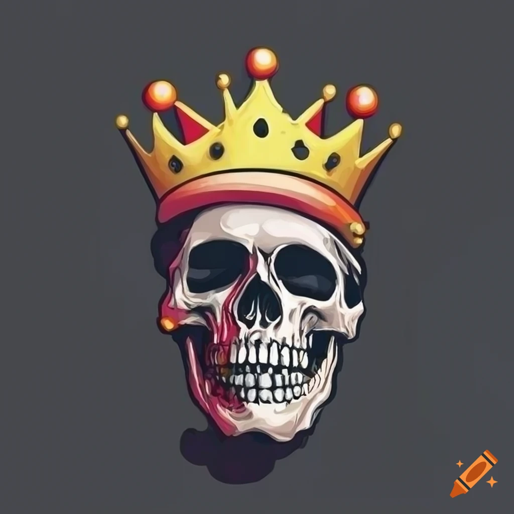 Skull with a crown in graffiti style