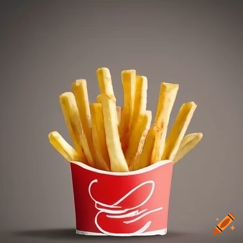 Delicious commercial french fries on Craiyon