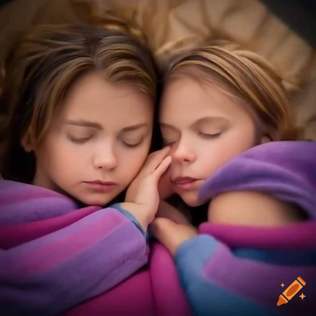 Wonder woman with arms crossed sleeping under a blanket with her twin