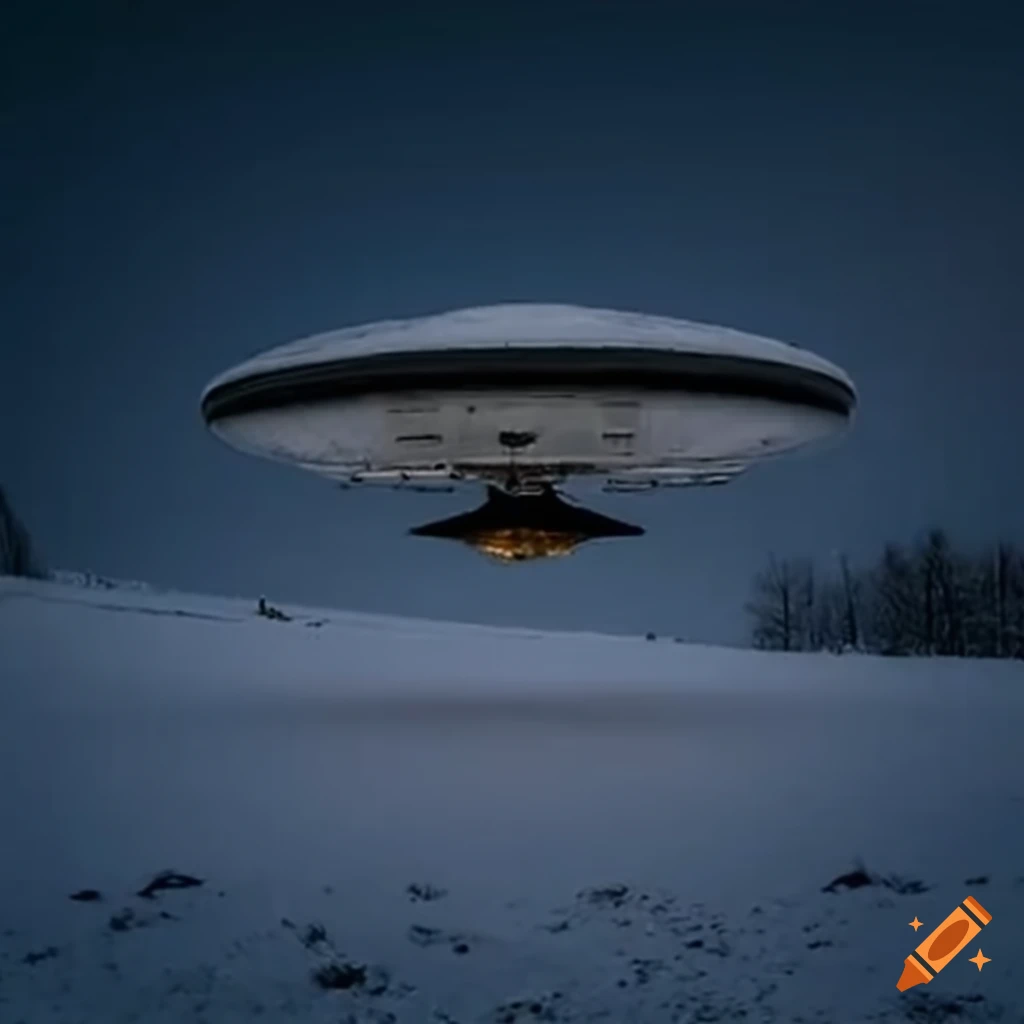 Detailed UFO under the snow in France