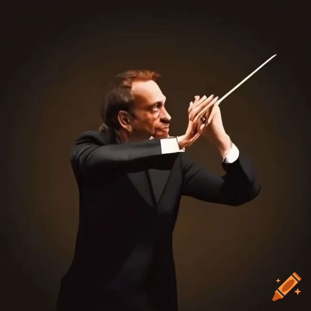 Harmonious orchestral conductor symbolizing Achiever, Harmony, Individualization, Relator, and Analytical aspects