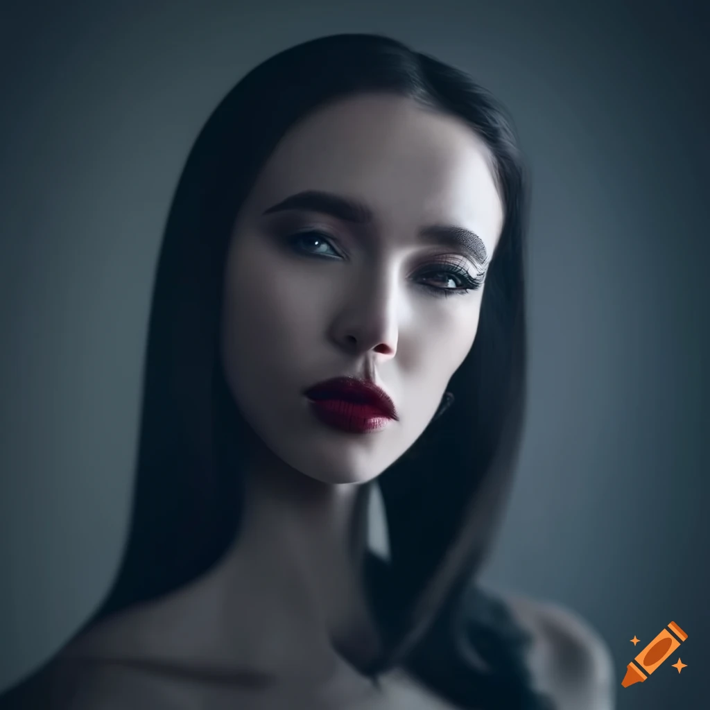 Futuristic portrait of an elegant woman in chic space-inspired fashion ...