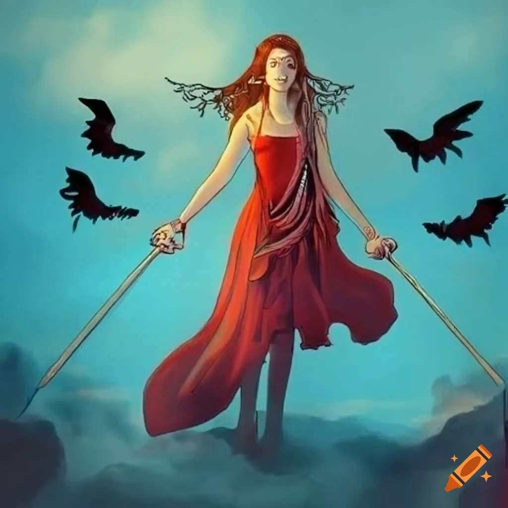 The Three of Swords Tarot card depicting a girl with a pierced heart