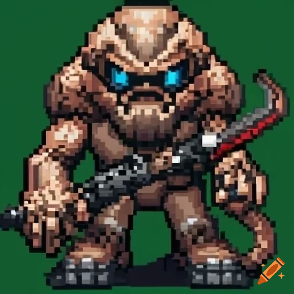 Doom video game character sprite on Craiyon