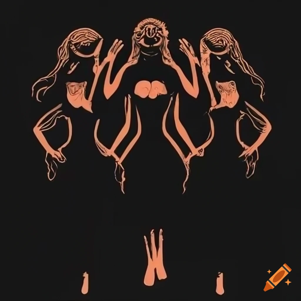 Empowered goddesses holding hands and looking fearless in silhouette