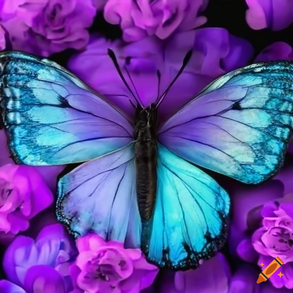 Purple and blue butterflies