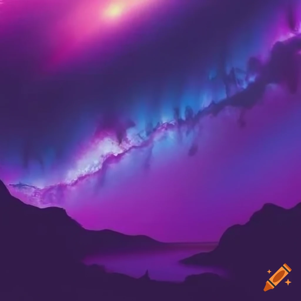 Purple galaxy landscape on Craiyon