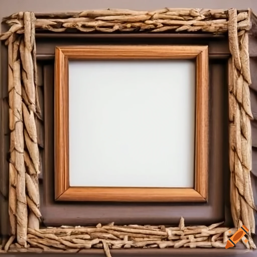 Square picture frame made of sticks on Craiyon