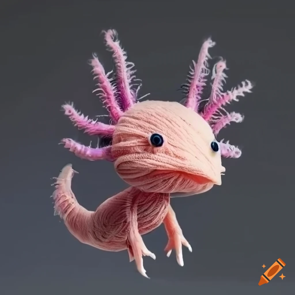 Yarn axolotl on Craiyon