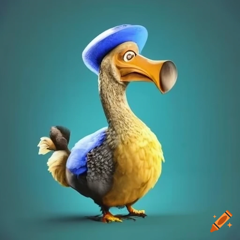 Dodo bird wearing a hat with ukrainian theme on Craiyon
