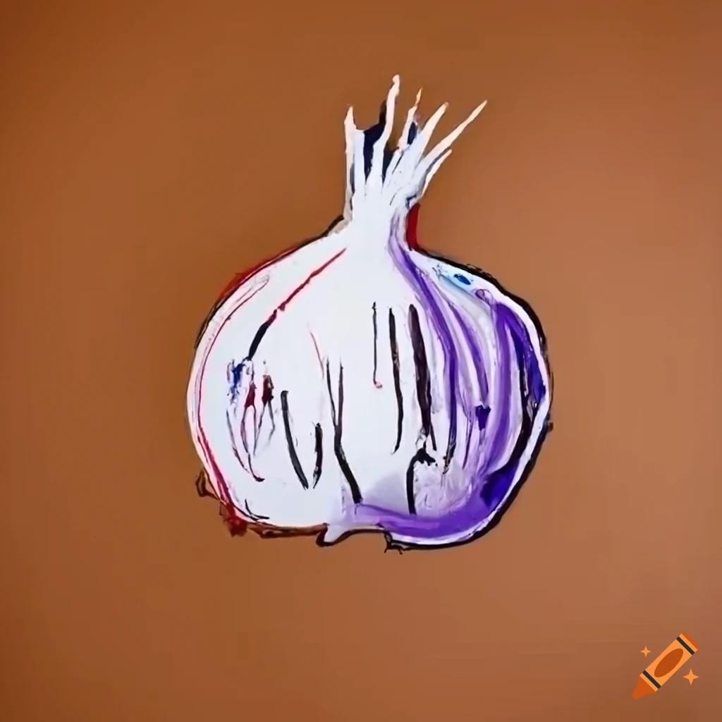 Onion logo in the style of jean-michel basquiat on Craiyon