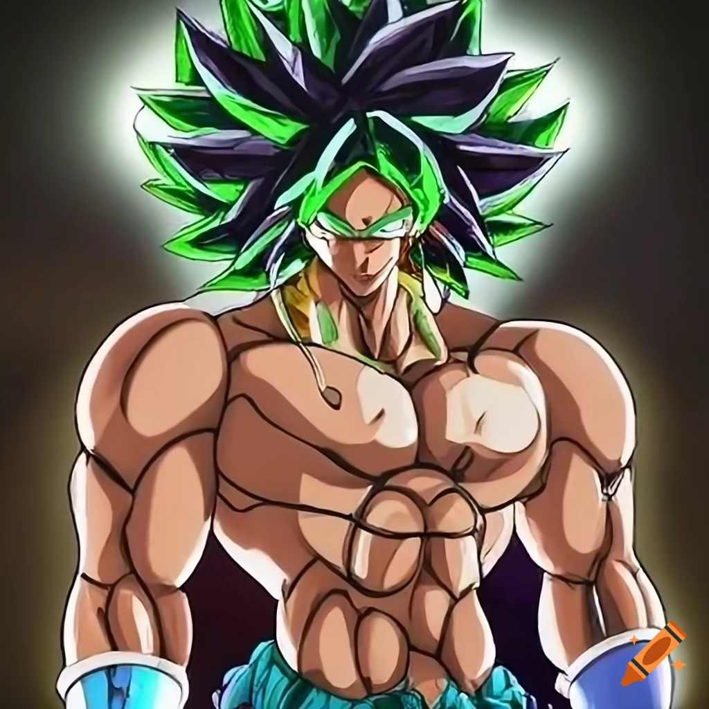 Stained glass art of broly on Craiyon