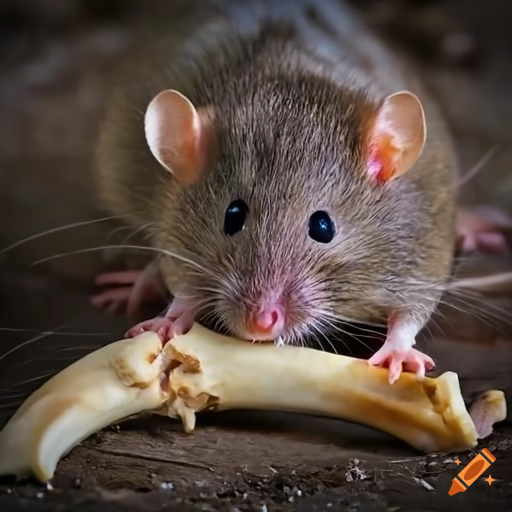 Rats gnawing a bone on Craiyon