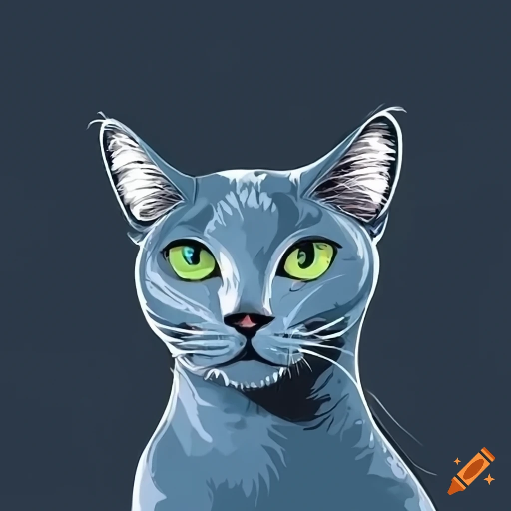 Russian blue cat on Craiyon