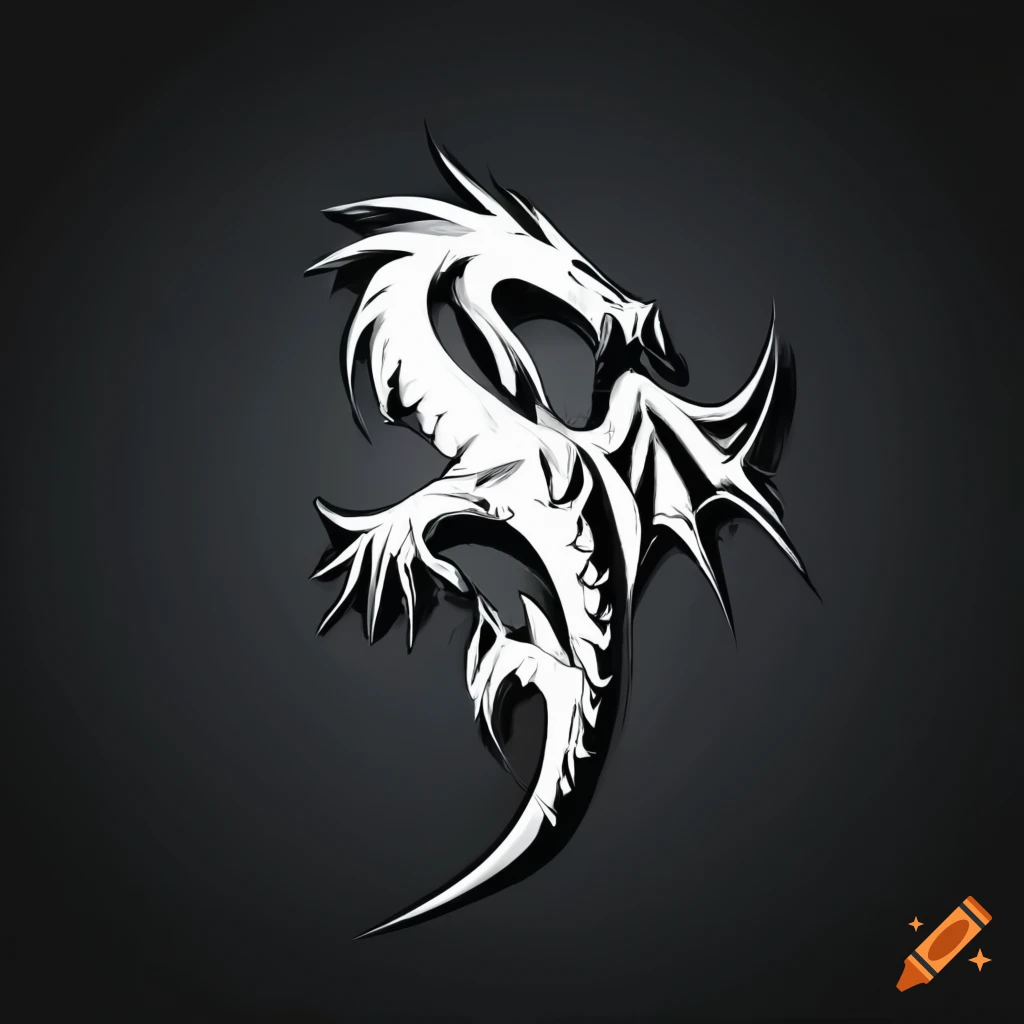 White dragon logo on gray background with nitro letters, high quality ...