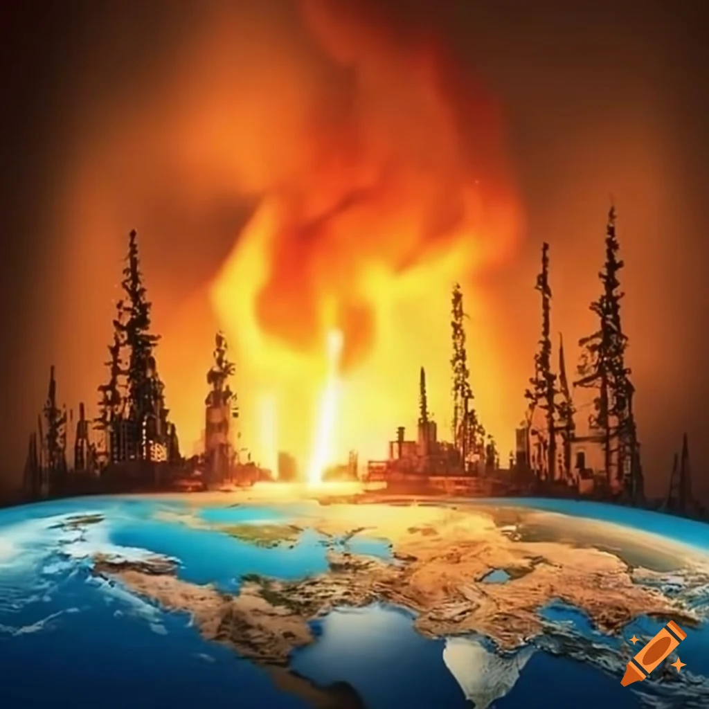 Visual representation of global warming and its impact on Craiyon