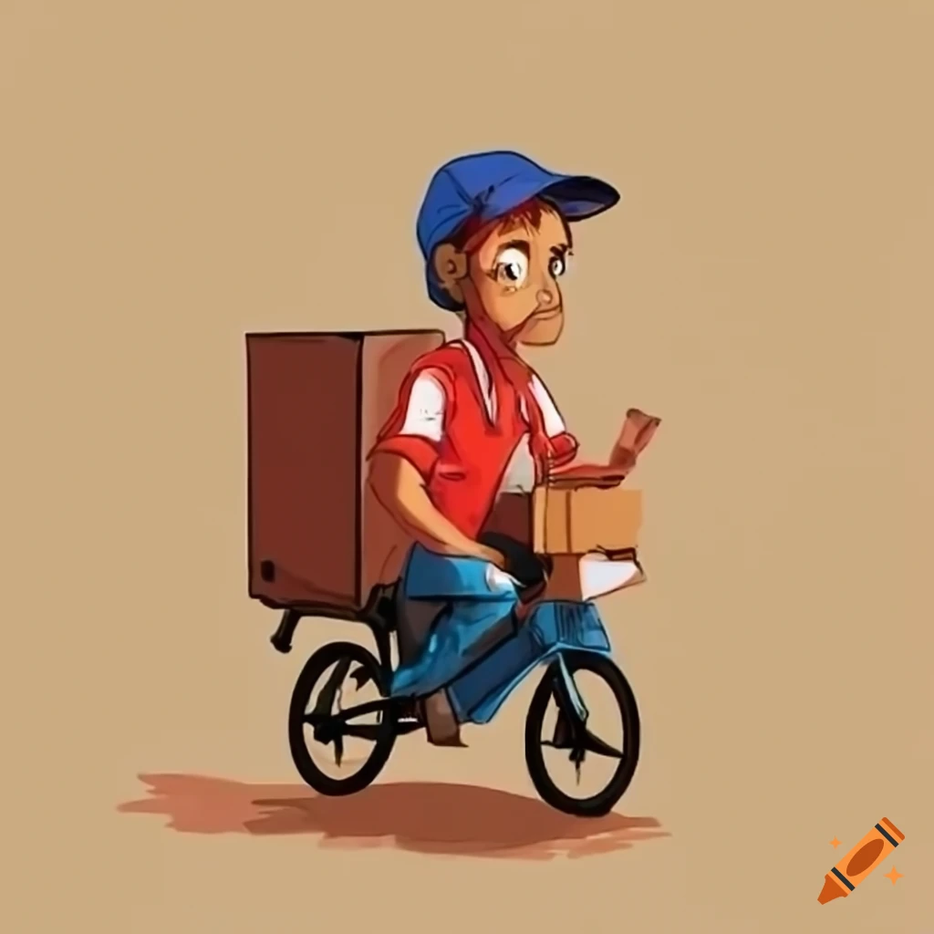 Delivery service worker holding packages