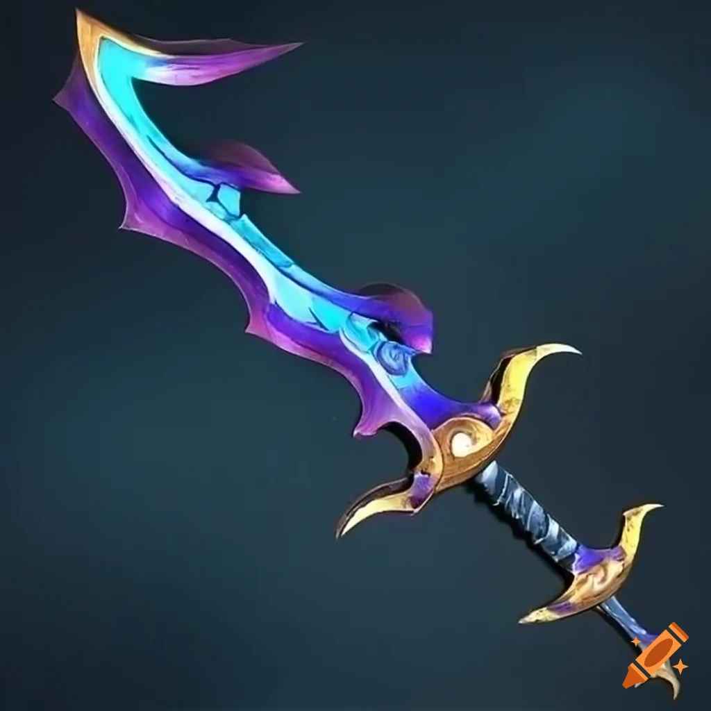 Fantasy sword with magical curves on Craiyon