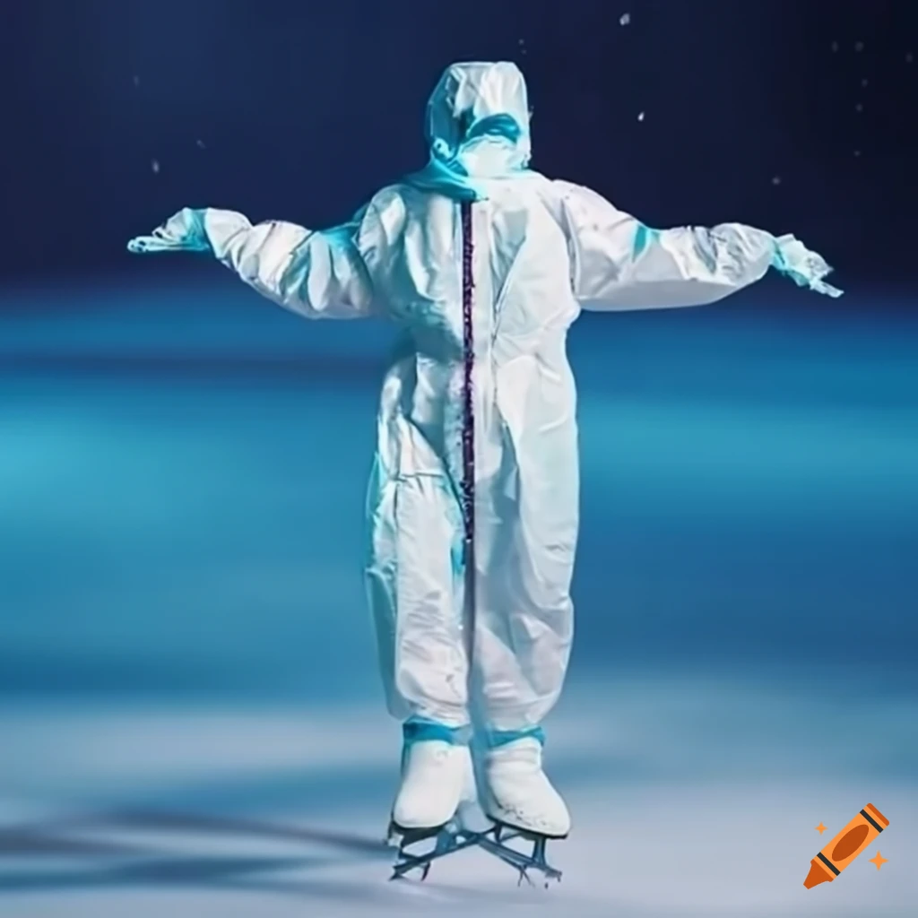 Figure skater in protective suit