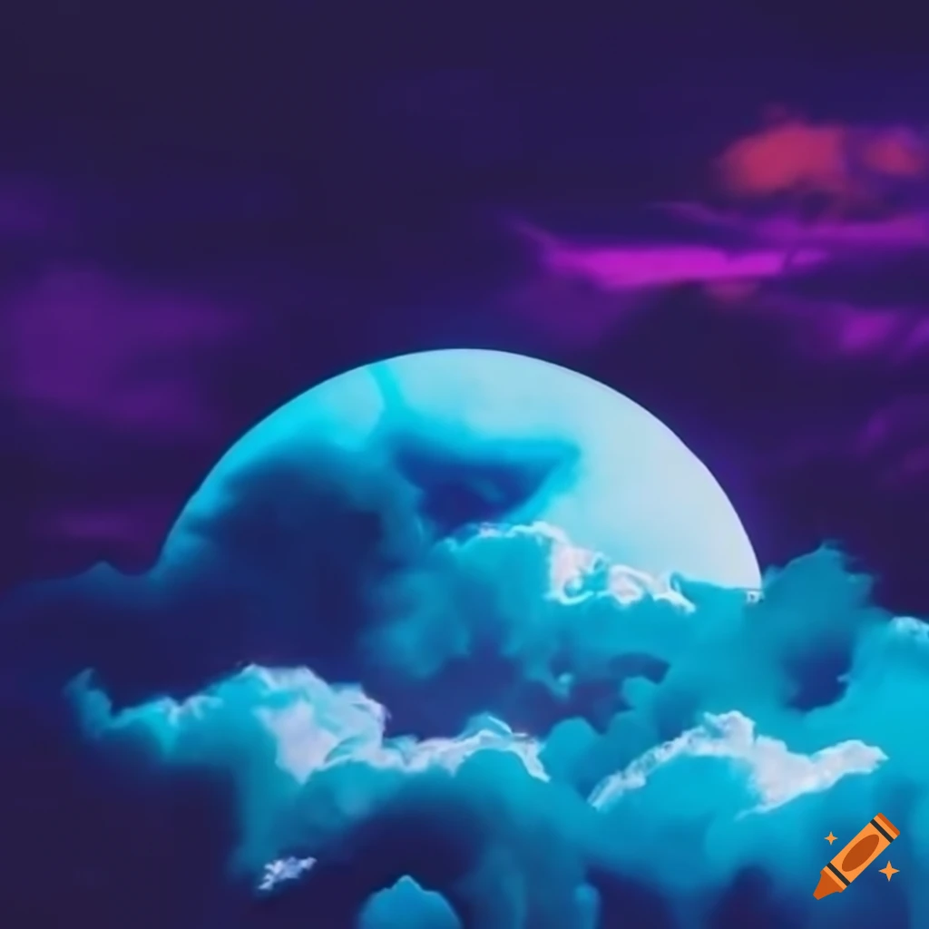 Retrowave cloudy sky