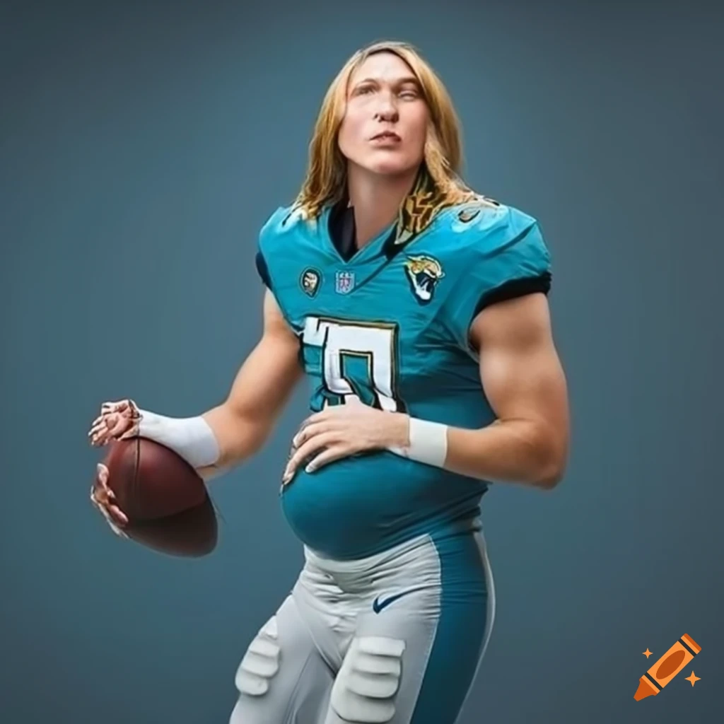 Trevor lawrence in jaguars uniform posing for a family photoshoot in