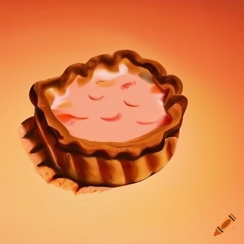 Footprintshaped pie with eyes in cartoon style on Craiyon