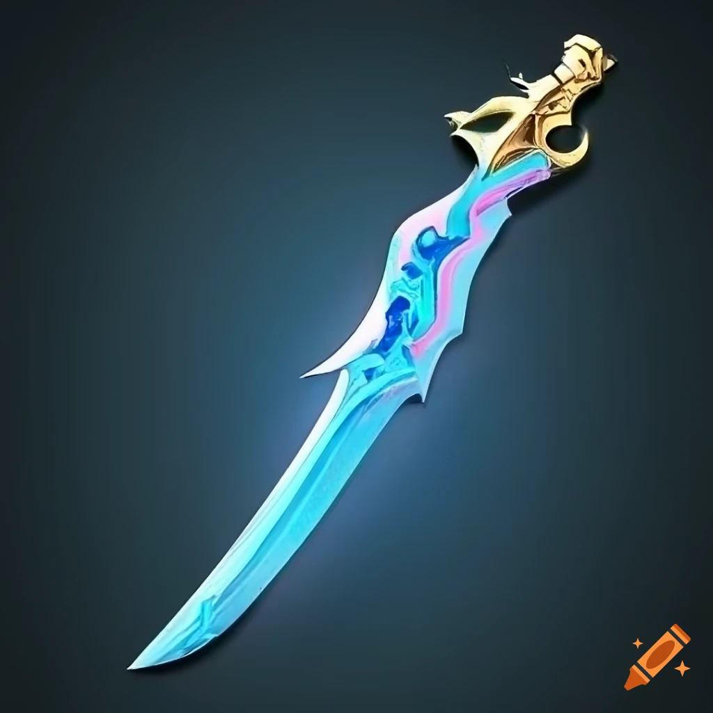 Fantasy sword with a magical curve on Craiyon