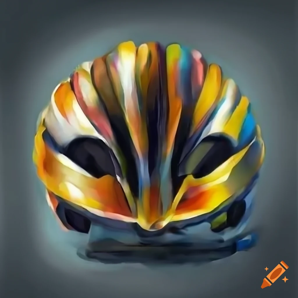Cycling helmet with aureole graphic design on Craiyon