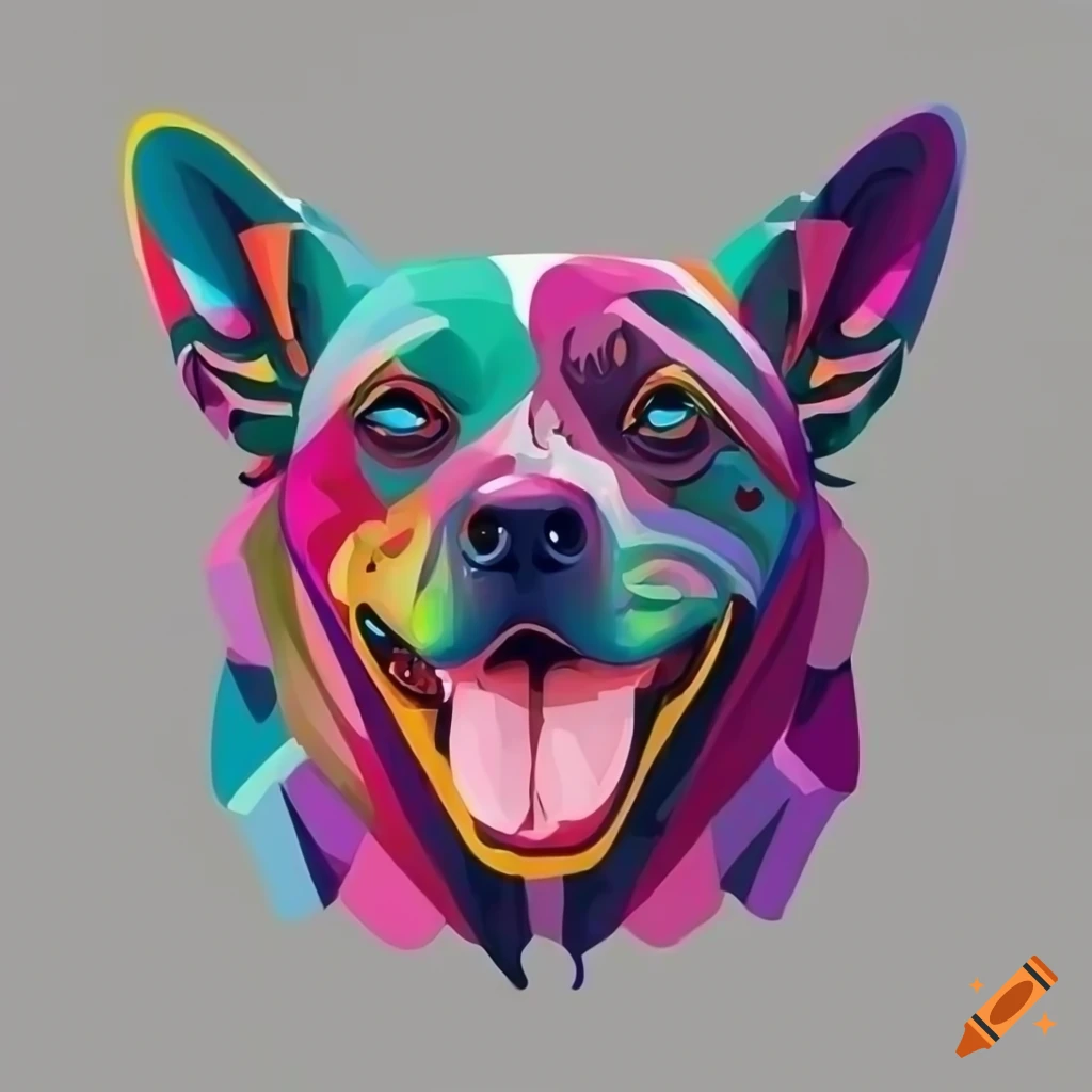 Dog head in wpap style art on Craiyon