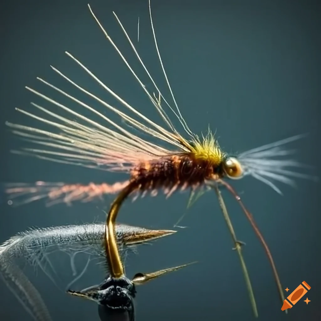 Fly fishing with prince nymph lure on Craiyon