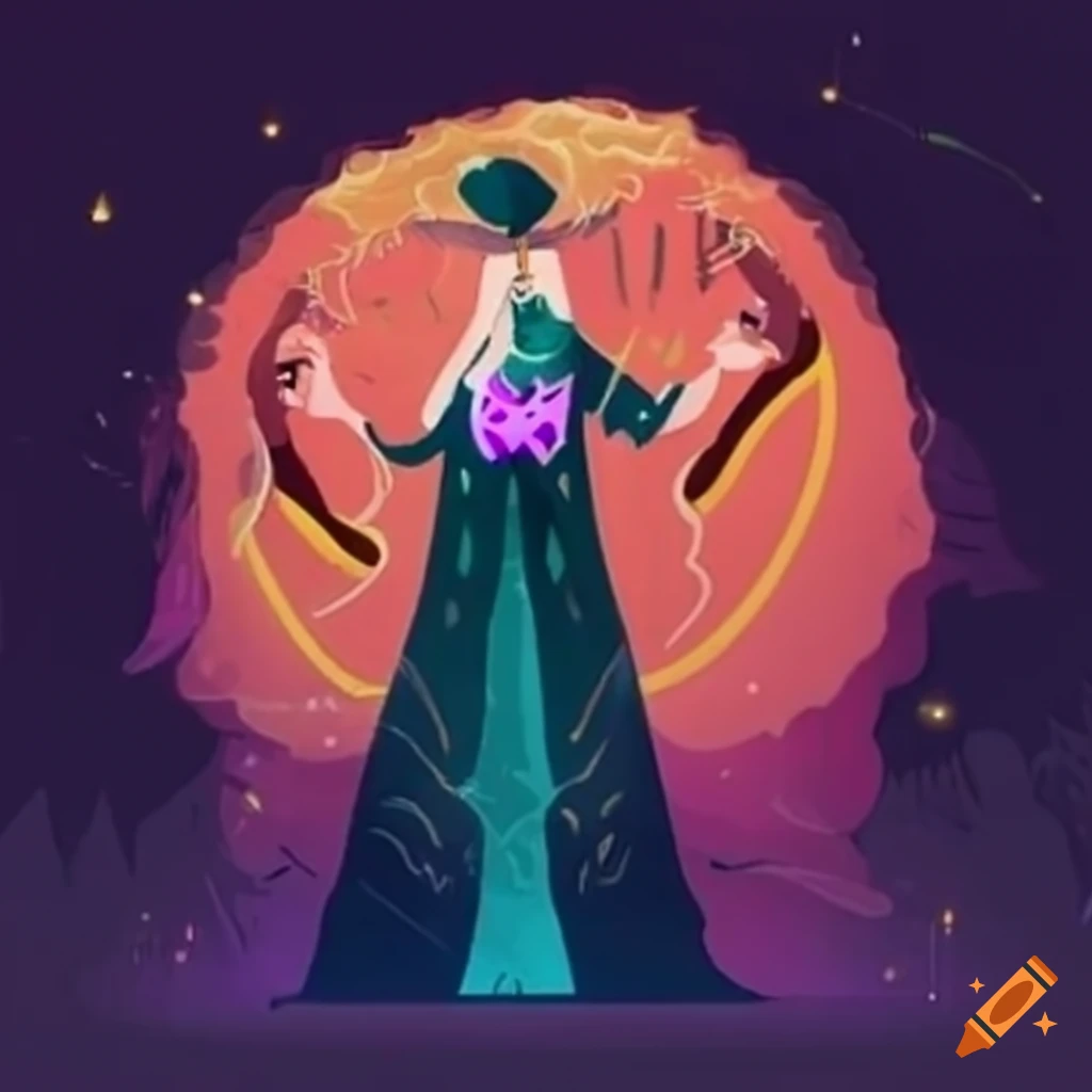 Mage casting a spell on Craiyon
