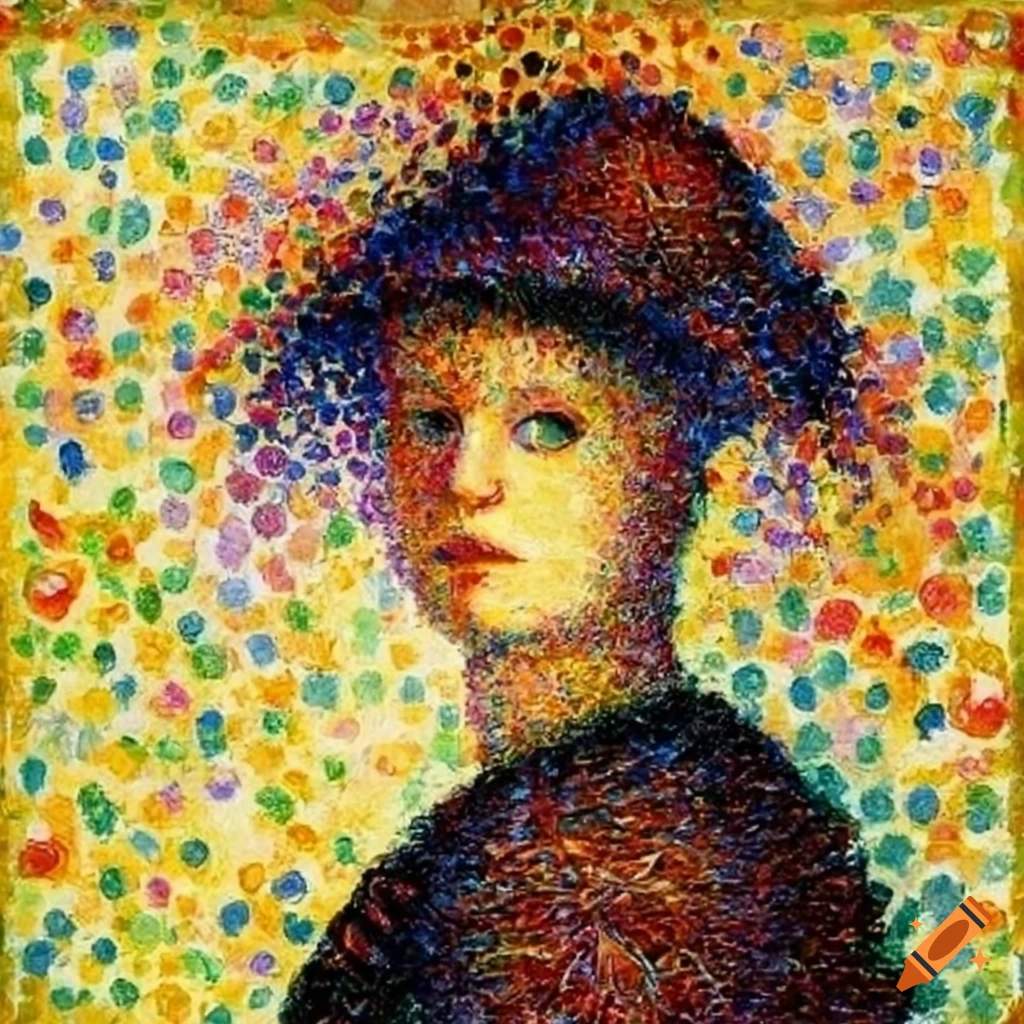 Polish woman in the style of Seurat