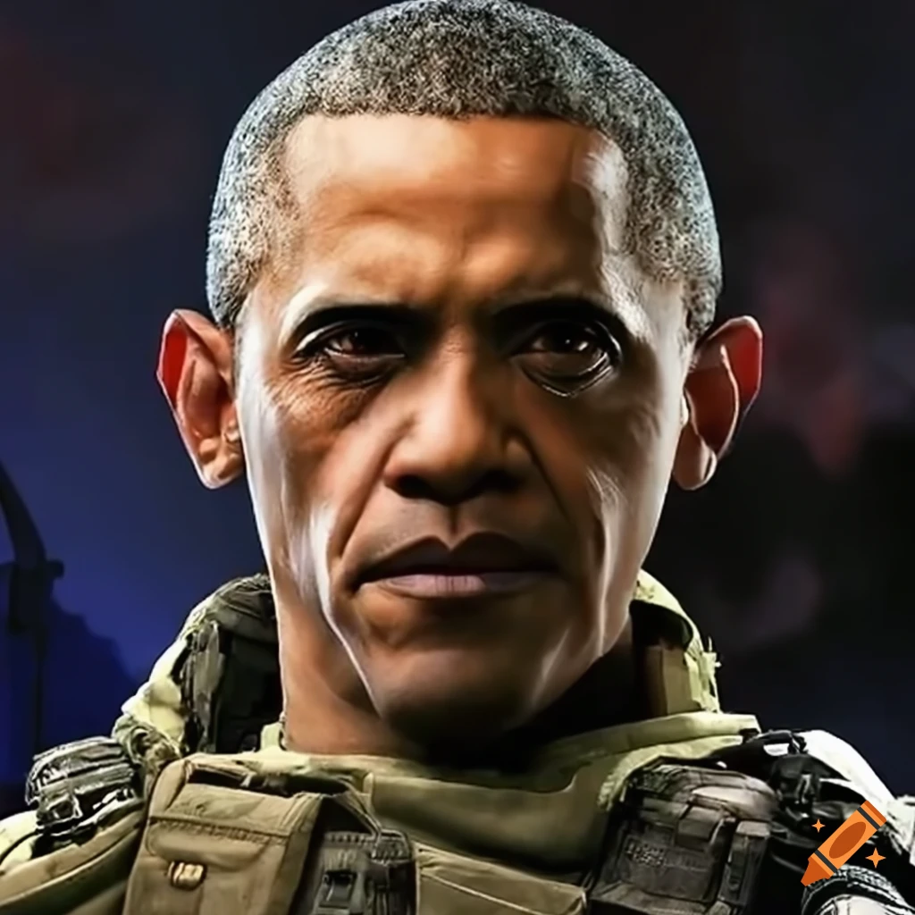 Barack obama depicted as a call of duty character on Craiyon