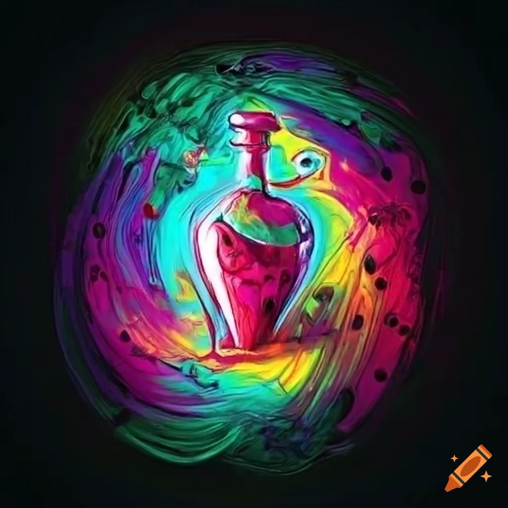 Newsletter logo with a potion fist-bumping an atom
