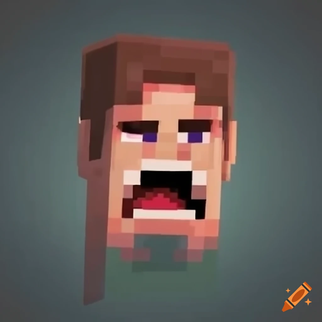 Angry minecraft character on Craiyon