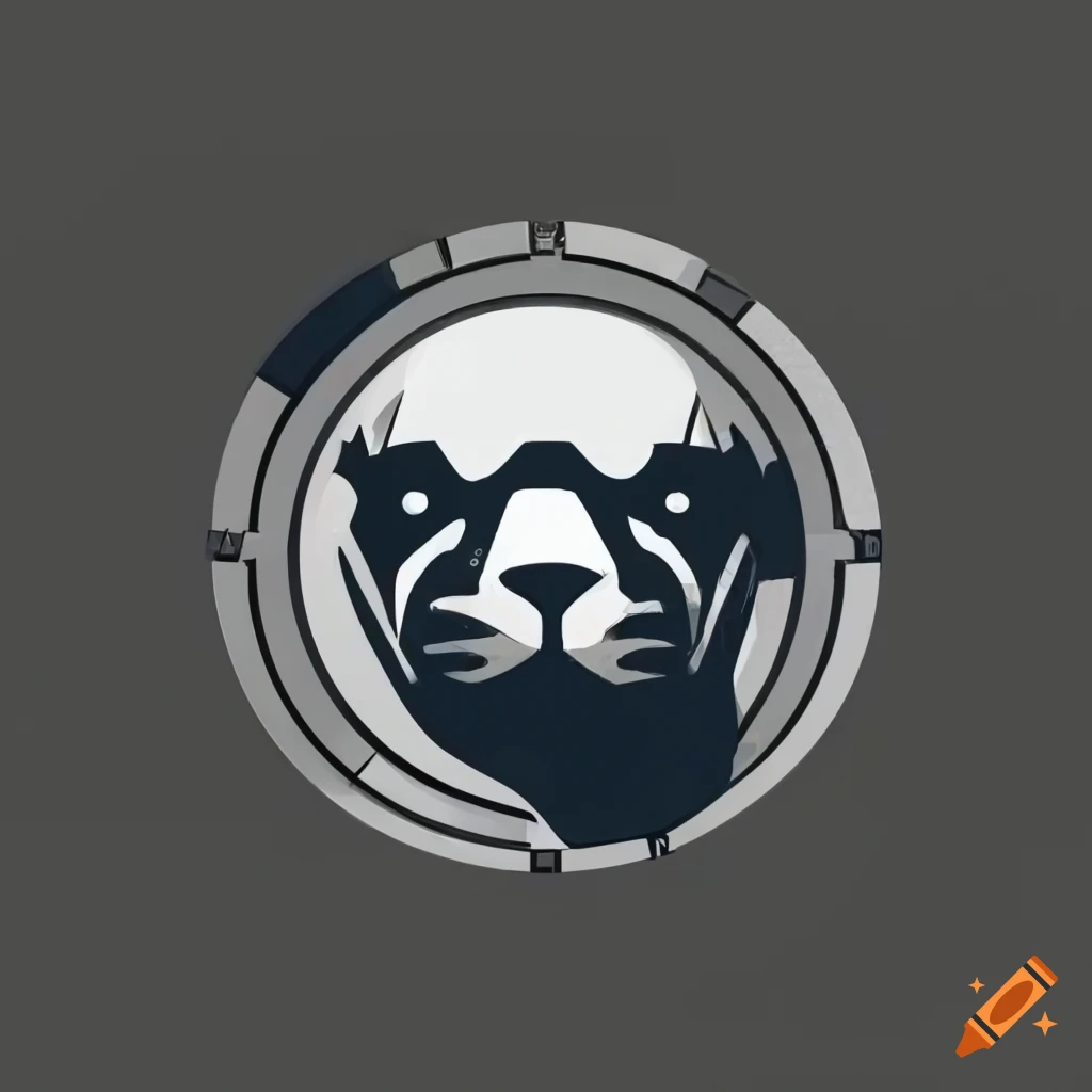 Monochromatic otter design similar to the Star Wars Empire logo on transparent background