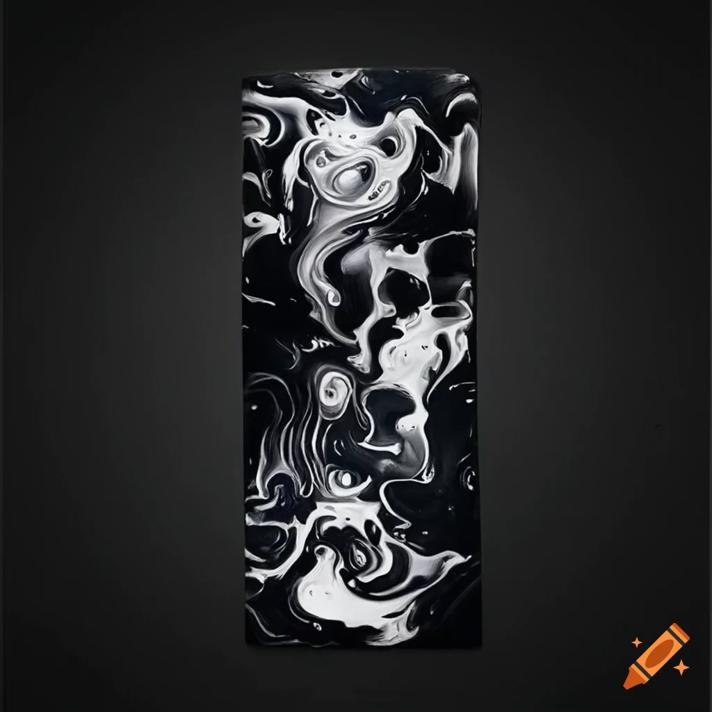 Abstract black and white oil spill tattoo sleeve on canvas on Craiyon