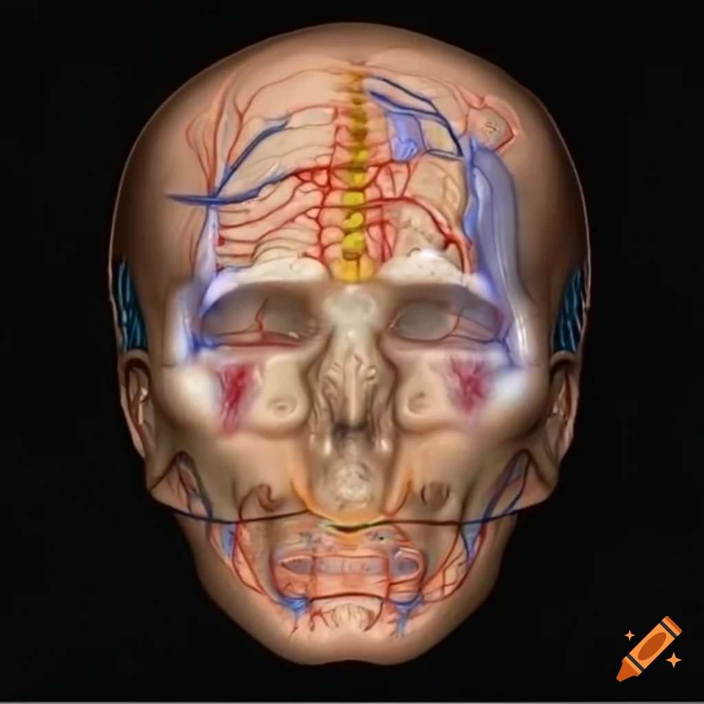 Mri scan showing facial anatomy and injectable facial fillers on Craiyon