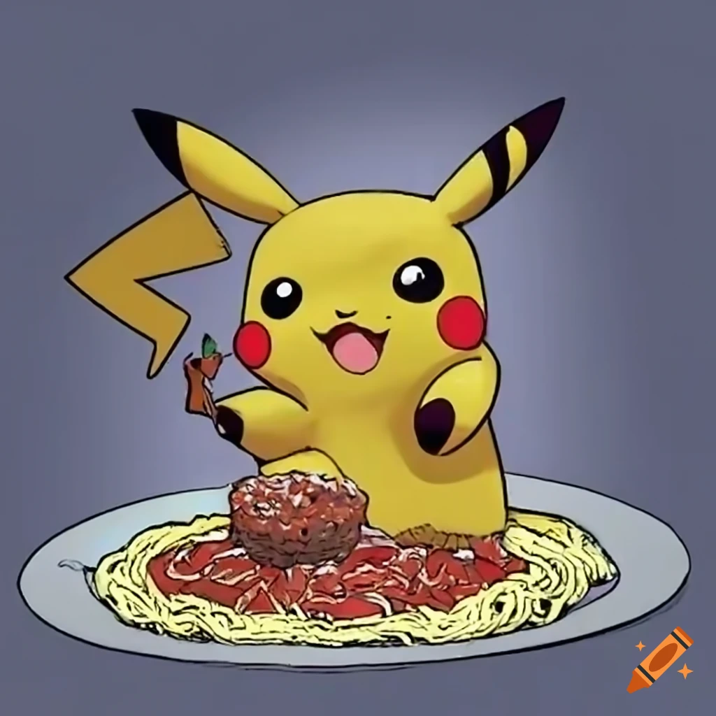 pikachu-enjoying-spaghetti-and-meatballs-on-craiyon