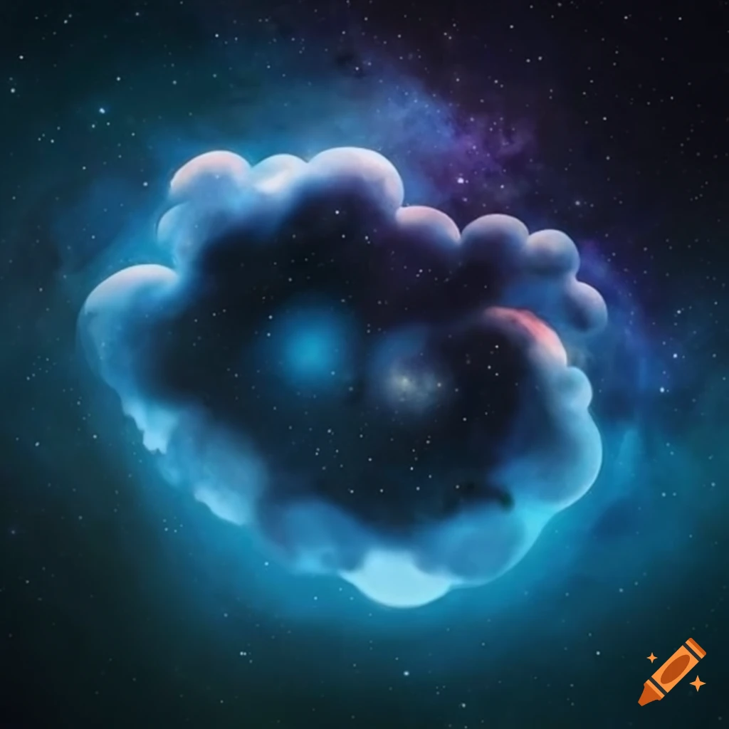 Infinity symbol hidden in starry night clouds, Van Gogh style