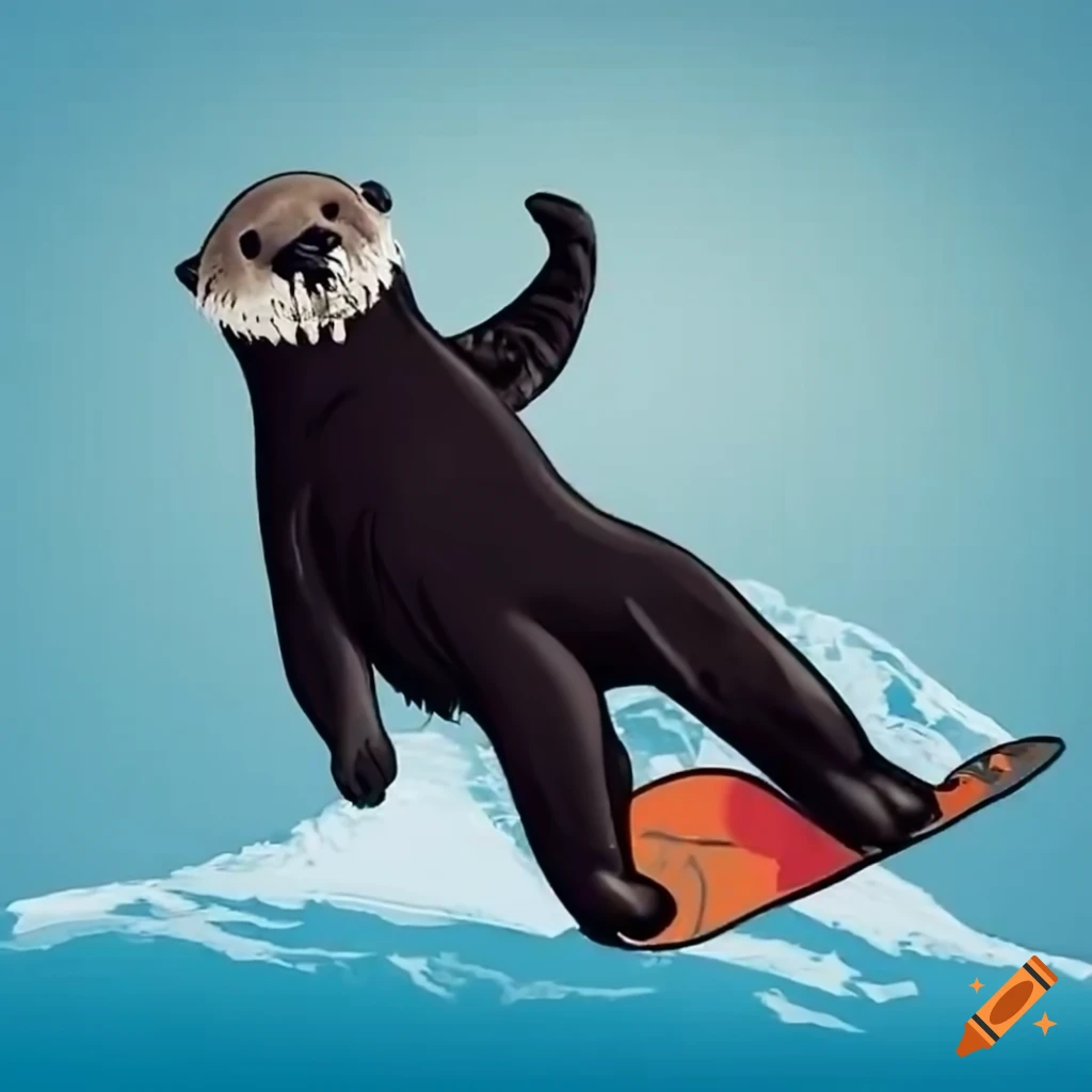 Otter snowboarding