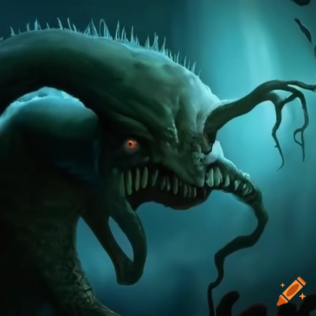 Parasite monster creature illustration on Craiyon